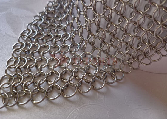 Welded Type 7mm Ring Mesh Curtain with Electroplated Finish for Safety Screens and Room Dividers