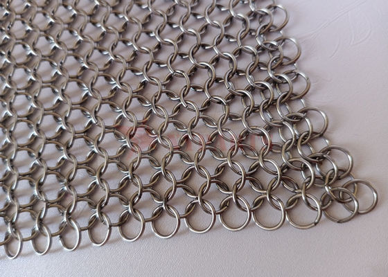 Welded Type 7mm Ring Mesh Curtain with Electroplated Finish for Safety Screens and Room Dividers