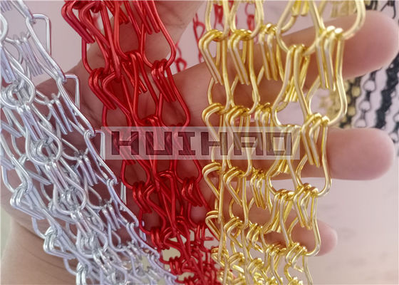 1.6mm Anodized Aluminum Chain Curtains Copper Color For Architectural Wall Decoration