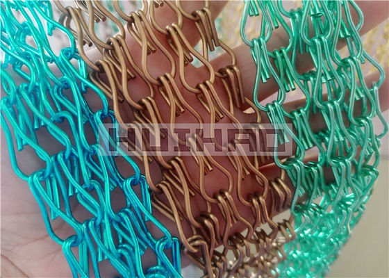 2.0x12x24mm Aluminum Alloy Chain Link Fly Curtain Black Color For Windows Or Doors