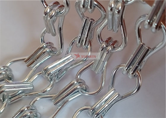 12x24mm Aluminum Chain Link Curtain Silver Color For Room Dividers