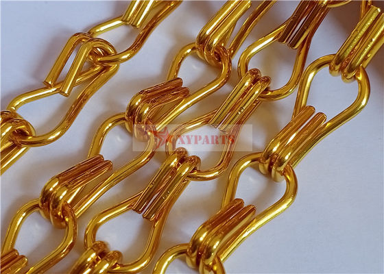 Gold Color Aluminium Chain Fly Curtain Used As Room And Space Divider