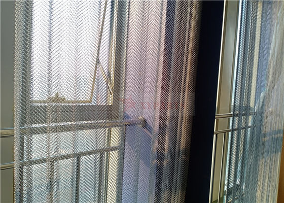 Silver Color Metal Coil Drapery 1.2mm Used As Office Window Curtains