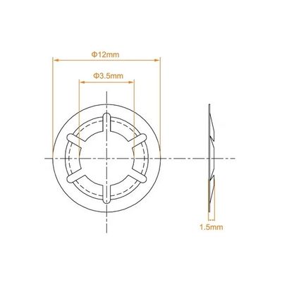 M4 Starlock Washer 3.5mm ID 12mm OD Push On Lock Speed Clip 65Mn Steel