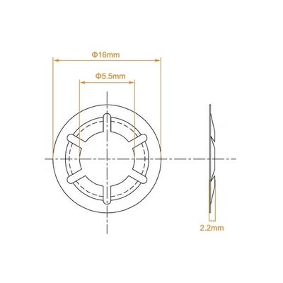 M6 Starlock Retaining Washer 5.5mm Id 16mm Od Push On Lock Speed Clip