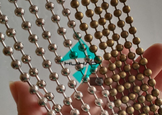 Metal Mesh Drapery Ball Bead Chain Curtain For Room Divider