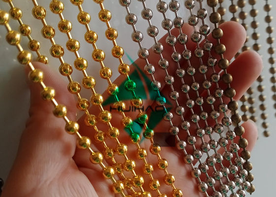 Metal Mesh Drapery Ball Bead Chain Curtain For Room Divider