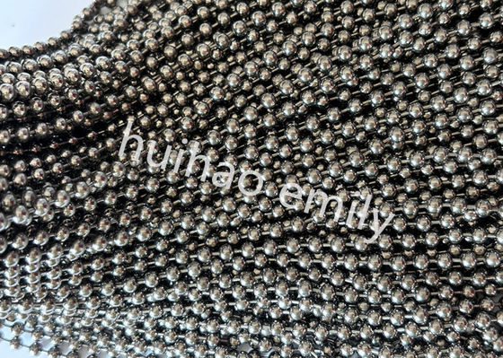 Gun Metal Color Ball Chain Beaded Curtain For Hotel Decoration