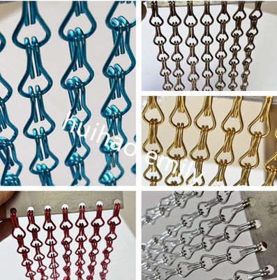 Aluminum Chain Link Mesh Curtain 16mm Decorative Wire Mesh