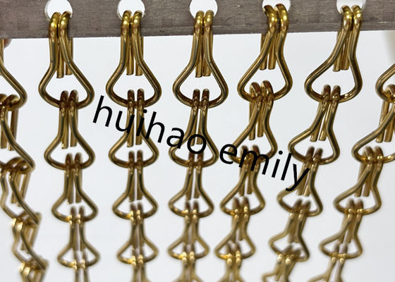 Fireproof Hanging Diy Lamp Shade Metal Mesh Drapery With Anodized Treatment
