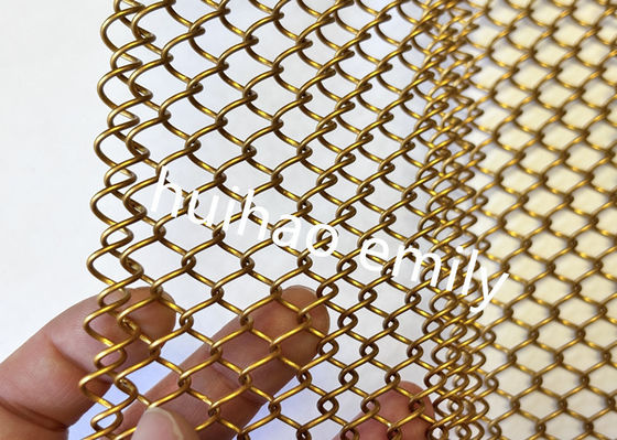 6x6mm Aperture Decorative Metal Mesh Curtain For Fireplace Screen