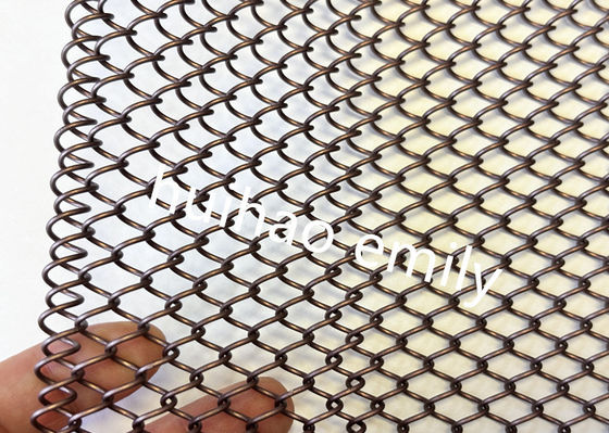 6x6mm Aperture Decorative Metal Mesh Curtain For Fireplace Screen