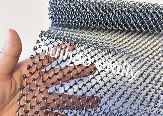8x8mm Aperture Aluminum Metal Coil Mesh As Space Divider Curtain