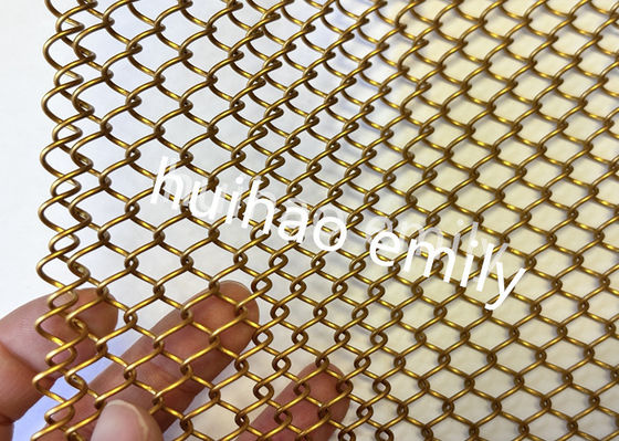 8x8mm Aperture Aluminum Metal Coil Mesh As Space Divider Curtain
