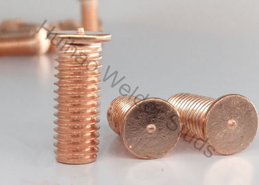 Copper Plated Steel Flanged Drawn Arc Stud Welder Pins With Imperial Thread Or Metric Thread 0.625&quot;