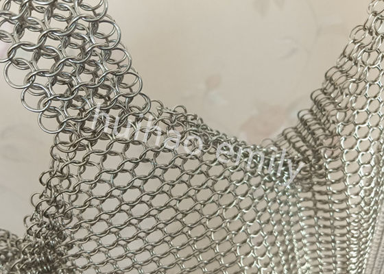 0.8x7mm Welded Type Ring Mesh Curtain For Interior Decoration