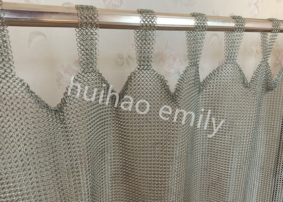0.8x7mm Welded Type Ring Mesh Curtain For Interior Decoration