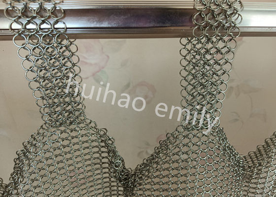 0.8x7mm Welded Type Metal Ring Mesh Curtain For Interior Decoration