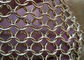 Space Divider Metal Mesh Drapery , Hotel Curtain Brass Wire Chainmail Ring Mesh