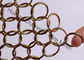 Metal Mesh Drapery / Brass Wire Ring Mesh Curtain Conect With 8mm Circle Dia