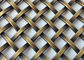 Gold Color Architectural Wire Mesh, Crimped Flat Wire Screen Mesh 6mm Aperture