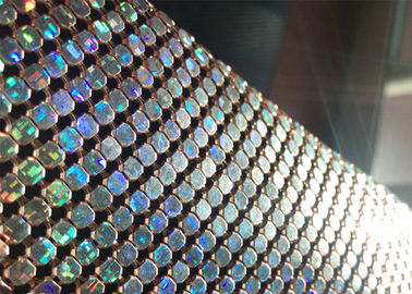4mm Gold Color Aluminum Sequin Metallic Mesh For Hotel Decoration