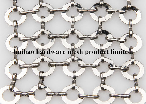 Stainless Steel 304/316 Flat Wire Metal Ring Mesh with 20mm Ring Diameter for Ceiling Treatments