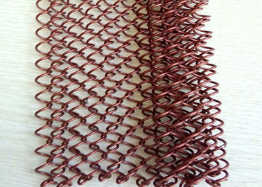 Flexible Copper Color Metal Mesh Fabric , Metal Coil Drapery For Room Divider