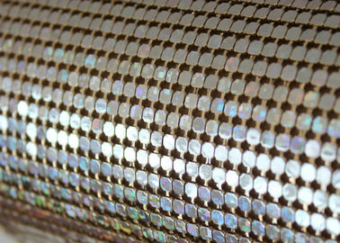 4mm Gold Color Aluminum Sequin Metallic Mesh For Hotel Decoration