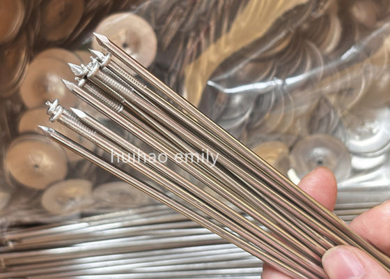 11Ga Stainless Steel 316L Insulation CD Weld Stud Pins With Self Locking Washer
