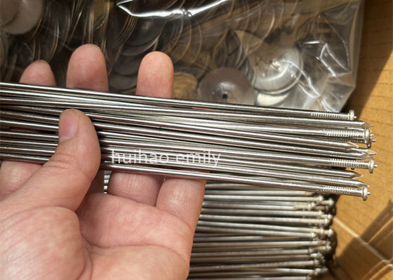11Ga Stainless Steel 316L Insulation CD Weld Stud Pins With Self Locking Washer