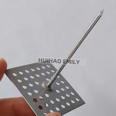50mmx50mm Perforated Base Insulation Hanger Pins With Self Locking Washer