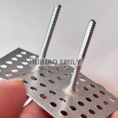 Stainless Steel Perforated Base Insulation Anchor Pins For Glass Wool