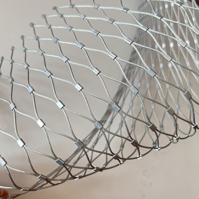 Ferrule Flexible Stainless Steel cable Mesh With Frame Used For Stair Balustrade