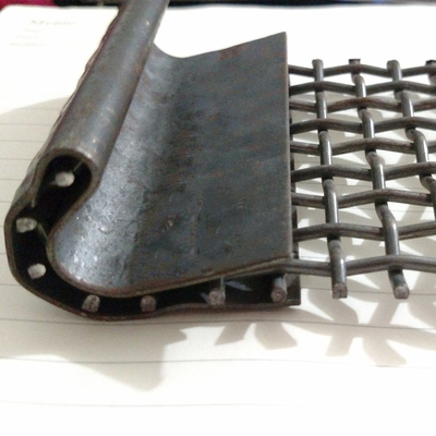 Hook Type Manganese Steel Woven Wire Mesh Quarry Screen With Square Aperture