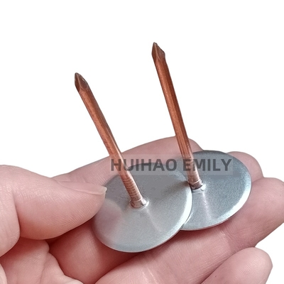 Galvanized Steel Cup Head Weld Pins , 12Ga Insulated anchor Pins With Paper Base