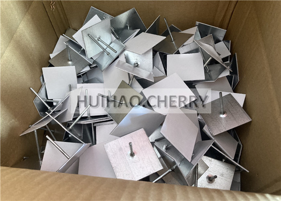 Galvanized Steel Self Adhesive Insulation Hangers 12 Gauge For Rockwool Insulation Attachment