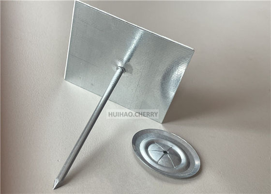 Insulation Board And Mineral Wool Fixing Self Adhesive Aluminium Stick Pins 65mm With Clips