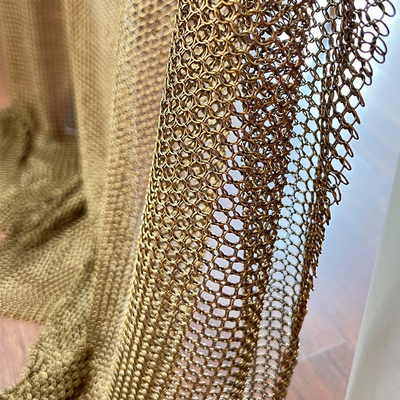 Ceiling Hung Decorative Metal Mesh Curtain In Weld Ring