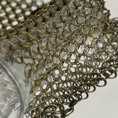 Ceiling Hung Decorative Metal Mesh Curtain In Weld Ring