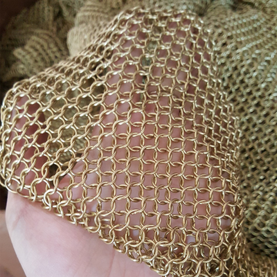 Gold Chainmail Ring Mesh Drapery For Functional Interior
