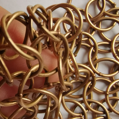 Gold Chainmail Ring Mesh Drapery For Functional Interior