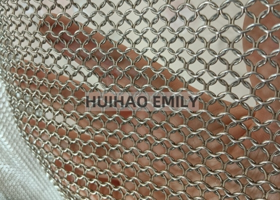 Decorative Ring Mesh Curtain Drapery, Custom Color Metal Mesh Curtain