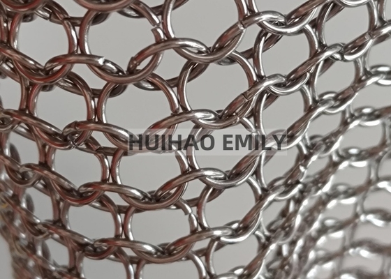 0.8x7mm Welded Type Metal Ring Mesh Curtain For Interior Decoration