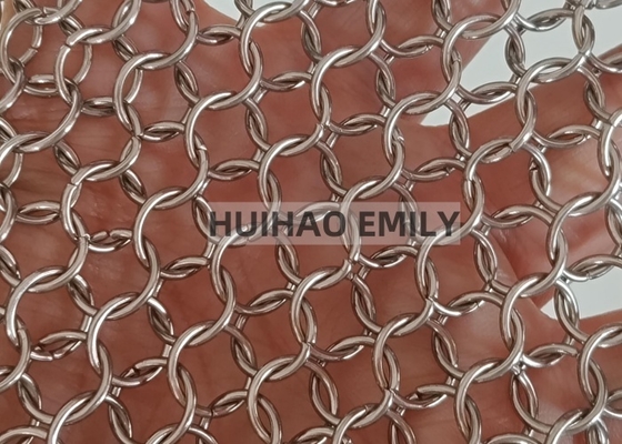 Decorative Ring Mesh Curtain Drapery, Custom Color Metal Mesh Curtain