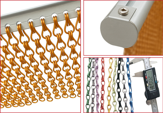Aluminum Chain Link Mesh Curtain 16mm Decorative Wire Mesh