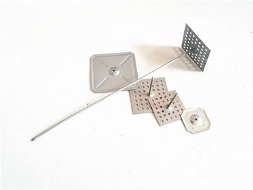 SS Perforated Base Insulation Pins , Gal Steel Square Base Insulation Hangers