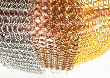 Stainless Steel metal Ring mesh For Facades, Copper Metal Chainmail Ring Curtain