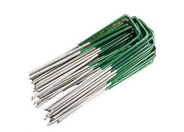 175mm Green Paint Steel U Type Insulated Staple For Fixing Garden Landscape