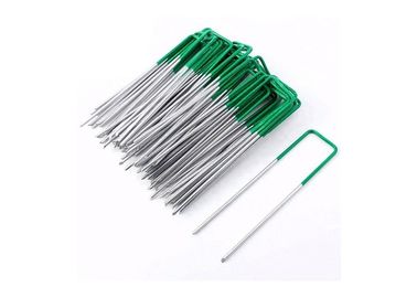 175mm Green Paint Steel U Type Insulated Staple For Fixing Garden Landscape